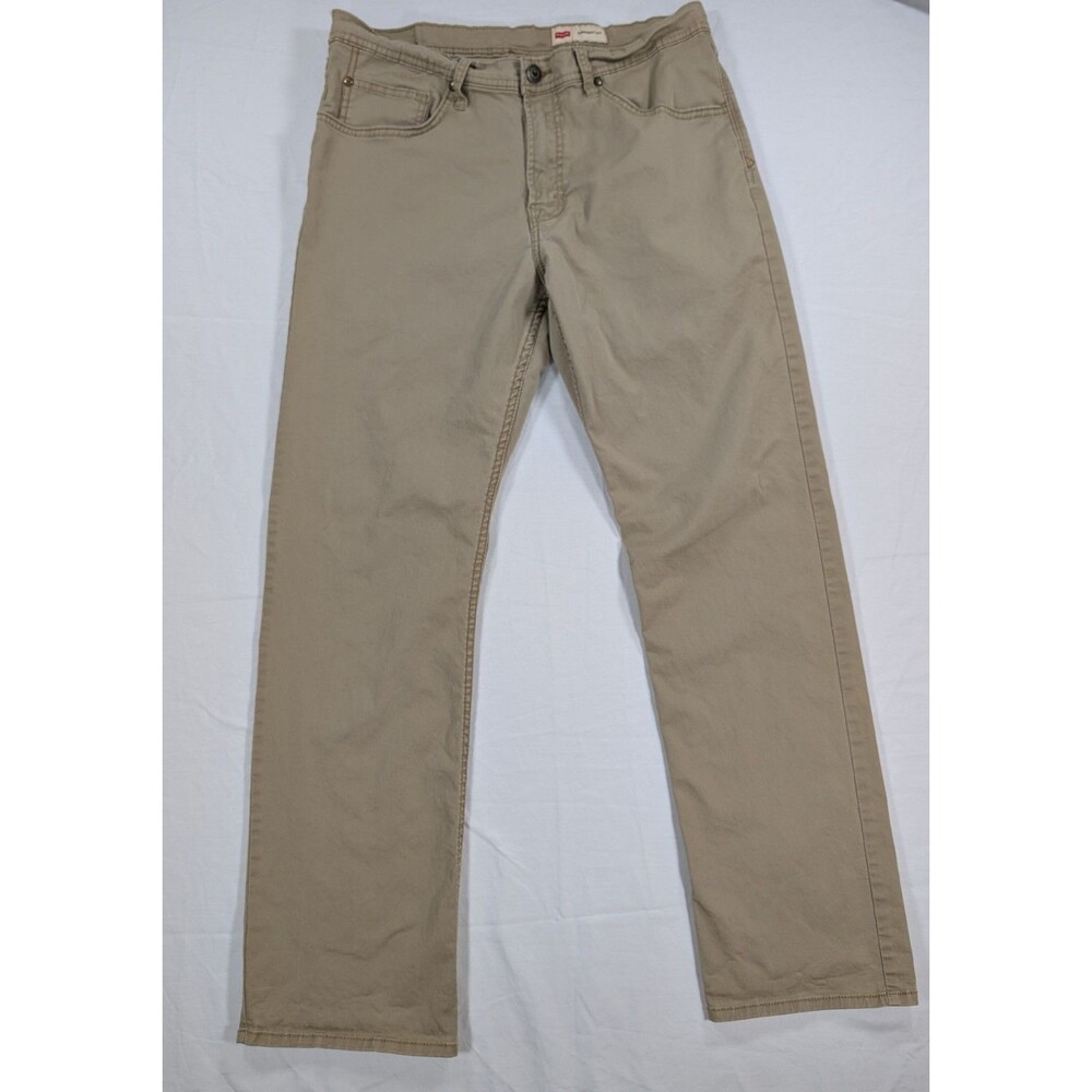 Wrangler Straight Fit Men's Tan Pants 32x30 Casual Workwear Trousers